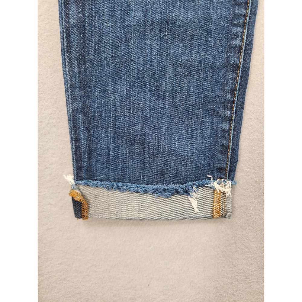 Joe's Jeans Mid Rise Skinny Ankle Dark Wash‎ Raw Frayed Hem Denim Jeans Size 27 - Picture 10 of 13